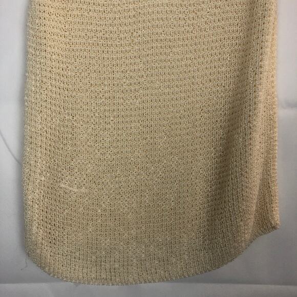 Forever 21 Contemporary V-Neck Open Knit Cream Vest Size Small Workwear Casual - Picture 8 of 9